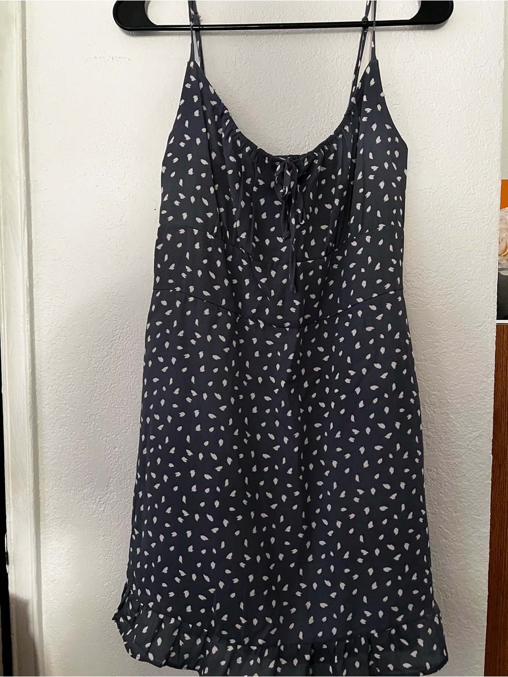 Abercrombie & Fitch Navy Mini Dress with White Spot Print